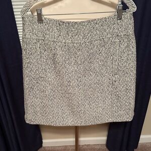 LOFT Black and White Tweed Aline Skirt